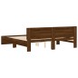 vidaXL Bettgestell mit Kopfteil Braun Eiche-Optik 160x200 cm vidaXL Bettgestell mit Kopfteil Braun Eiche-Optik 160x200 cm