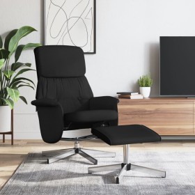 vidaXL Relaxsessel mit Fußhocker Schwarz Stoff