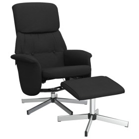 vidaXL Relaxsessel mit Fußhocker Schwarz Stoff