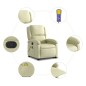 vidaXL Massagesessel mit Aufstehhilfe Creme Echtleder vidaXL Massagesessel mit Aufstehhilfe Creme Echtleder