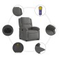 vidaXL Massagesessel mit Aufstehhilfe Elektrisch Grau Echtleder vidaXL Massagesessel mit Aufstehhilfe Elektrisch Grau Echtleder