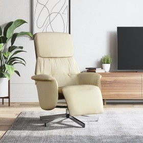 vidaXL Relaxsessel mit Fußteil Creme Stoff