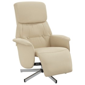 vidaXL Relaxsessel mit Fußteil Creme Stoff