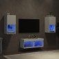 vidaXL 4-tlg. TV-Wohnwand mit LED-Leuchten Weiß vidaXL 4-tlg. TV-Wohnwand mit LED-Leuchten Weiß