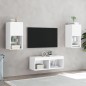 vidaXL 4-tlg. TV-Wohnwand mit LED-Leuchten Weiß vidaXL 4-tlg. TV-Wohnwand mit LED-Leuchten Weiß