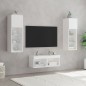 vidaXL 4-tlg. TV-Wohnwand mit LED-Leuchten Weiß vidaXL 4-tlg. TV-Wohnwand mit LED-Leuchten Weiß