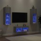 vidaXL 4-tlg. TV-Wohnwand mit LED-Leuchten Grau Sonoma vidaXL 4-tlg. TV-Wohnwand mit LED-Leuchten Grau Sonoma