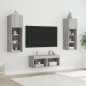 vidaXL 4-tlg. TV-Wohnwand mit LED-Leuchten Grau Sonoma vidaXL 4-tlg. TV-Wohnwand mit LED-Leuchten Grau Sonoma