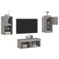 vidaXL 4-tlg. TV-Wohnwand mit LED-Leuchten Grau Sonoma vidaXL 4-tlg. TV-Wohnwand mit LED-Leuchten Grau Sonoma