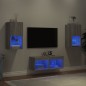vidaXL 4-tlg. TV-Wohnwand mit LED-Leuchten Grau Sonoma vidaXL 4-tlg. TV-Wohnwand mit LED-Leuchten Grau Sonoma