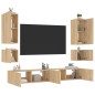 vidaXL 6-tlg. TV-Wohnwand mit LED-Leuchten Sonoma-Eiche vidaXL 6-tlg. TV-Wohnwand mit LED-Leuchten Sonoma-Eiche