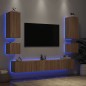 vidaXL 6-tlg. TV-Wohnwand mit LED-Leuchten Sonoma-Eiche vidaXL 6-tlg. TV-Wohnwand mit LED-Leuchten Sonoma-Eiche