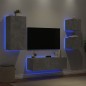 vidaXL 4-tlg. TV-Wohnwand mit LED-Leuchten Betongrau vidaXL 4-tlg. TV-Wohnwand mit LED-Leuchten Betongrau