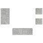 vidaXL 4-tlg. TV-Wohnwand mit LED-Leuchten Betongrau vidaXL 4-tlg. TV-Wohnwand mit LED-Leuchten Betongrau