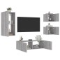 vidaXL 4-tlg. TV-Wohnwand mit LED-Leuchten Grau Sonoma vidaXL 4-tlg. TV-Wohnwand mit LED-Leuchten Grau Sonoma