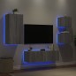 vidaXL 4-tlg. TV-Wohnwand mit LED-Leuchten Grau Sonoma vidaXL 4-tlg. TV-Wohnwand mit LED-Leuchten Grau Sonoma
