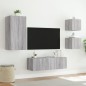 vidaXL 4-tlg. TV-Wohnwand mit LED-Leuchten Grau Sonoma vidaXL 4-tlg. TV-Wohnwand mit LED-Leuchten Grau Sonoma