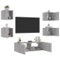 vidaXL 5-tlg. TV-Wohnwand mit LED-Leuchten Grau Sonoma vidaXL 5-tlg. TV-Wohnwand mit LED-Leuchten Grau Sonoma