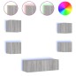 vidaXL 5-tlg. TV-Wohnwand mit LED-Leuchten Grau Sonoma vidaXL 5-tlg. TV-Wohnwand mit LED-Leuchten Grau Sonoma