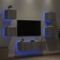 vidaXL 5-tlg. TV-Wohnwand mit LED-Leuchten Grau Sonoma vidaXL 5-tlg. TV-Wohnwand mit LED-Leuchten Grau Sonoma