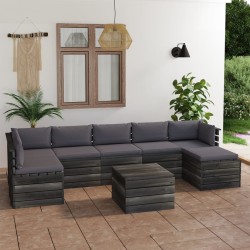 8-tlg. Garten-Sofagarnitur aus Paletten mit Kissen Kiefernholz
