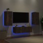 vidaXL 3-tlg. TV-Wohnwand mit LED-Leuchten Räuchereiche vidaXL 3-tlg. TV-Wohnwand mit LED-Leuchten Räuchereiche