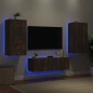 vidaXL 3-tlg. TV-Wohnwand mit LED-Leuchten Räuchereiche vidaXL 3-tlg. TV-Wohnwand mit LED-Leuchten Räuchereiche