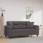vidaXL 2-Sitzer-Sofa mit Zierkissen Grau 140 cm Kunstleder vidaXL 2-Sitzer-Sofa mit Zierkissen Grau 140 cm Kunstleder