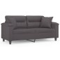 vidaXL 2-Sitzer-Sofa mit Zierkissen Grau 140 cm Kunstleder vidaXL 2-Sitzer-Sofa mit Zierkissen Grau 140 cm Kunstleder