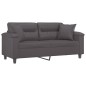 vidaXL 2-Sitzer-Sofa mit Zierkissen Grau 140 cm Kunstleder vidaXL 2-Sitzer-Sofa mit Zierkissen Grau 140 cm Kunstleder