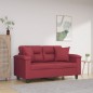 vidaXL 2-Sitzer-Sofa mit Zierkissen Weinrot 120 cm Kunstleder vidaXL 2-Sitzer-Sofa mit Zierkissen Weinrot 120 cm Kunstleder