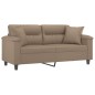 vidaXL 2-Sitzer-Sofa mit Zierkissen Cappuccino-Braun 140 cm Kunstleder vidaXL 2-Sitzer-Sofa mit Zierkissen Cappuccino-Braun 140 cm Kunstleder