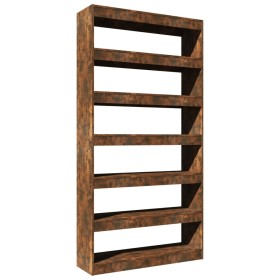 vidaXL Bücherregal/Raumteiler Räuchereiche 100×30×198 cm Holzwerkstoff