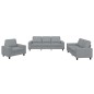 vidaXL 3-tlg. Sofagarnitur Hellgrau Stoff vidaXL 3-tlg. Sofagarnitur Hellgrau Stoff