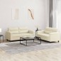 vidaXL 2-tlg. Sofagarnitur mit Kissen Creme Kunstleder vidaXL 2-tlg. Sofagarnitur mit Kissen Creme Kunstleder