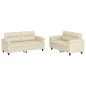 vidaXL 2-tlg. Sofagarnitur mit Kissen Creme Kunstleder vidaXL 2-tlg. Sofagarnitur mit Kissen Creme Kunstleder