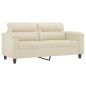 vidaXL 2-tlg. Sofagarnitur mit Kissen Creme Kunstleder vidaXL 2-tlg. Sofagarnitur mit Kissen Creme Kunstleder