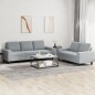 vidaXL 2-tlg. Sofagarnitur Hellgrau Stoff vidaXL 2-tlg. Sofagarnitur Hellgrau Stoff