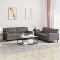 vidaXL 2-tlg. Sofagarnitur Grau Kunstleder vidaXL 2-tlg. Sofagarnitur Grau Kunstleder