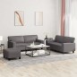 vidaXL 3-tlg. Sofagarnitur Grau Kunstleder vidaXL 3-tlg. Sofagarnitur Grau Kunstleder