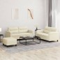 vidaXL 3-tlg. Sofagarnitur mit Kissen Creme Kunstleder vidaXL 3-tlg. Sofagarnitur mit Kissen Creme Kunstleder