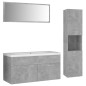 vidaXL Badmöbel-Set Betongrau Holzwerkstoff vidaXL Badmöbel-Set Betongrau Holzwerkstoff