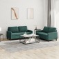 vidaXL 2-tlg. Sofagarnitur mit Kissen Dunkelgrün Samt vidaXL 2-tlg. Sofagarnitur mit Kissen Dunkelgrün Samt
