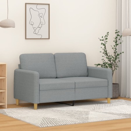 vidaXL 2-Sitzer-Sofa Hellgrau 120 cm Stoff