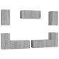 vidaXL 7-tlg. TV-Schrank-Set Grau Sonoma Holzwerkstoff vidaXL 7-tlg. TV-Schrank-Set Grau Sonoma Holzwerkstoff