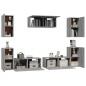 vidaXL 7-tlg. TV-Schrank-Set Grau Sonoma Holzwerkstoff vidaXL 7-tlg. TV-Schrank-Set Grau Sonoma Holzwerkstoff