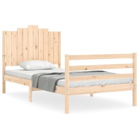 vidaXL Massivholzbett mit Kopfteil 100x200 cm