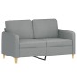vidaXL 2-tlg. Sofagarnitur mit Kissen Hellgrau Stoff vidaXL 2-tlg. Sofagarnitur mit Kissen Hellgrau Stoff