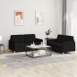 vidaXL 2-tlg. Sofagarnitur mit Kissen Schwarz Stoff vidaXL 2-tlg. Sofagarnitur mit Kissen Schwarz Stoff