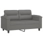 vidaXL 2-tlg. Sofagarnitur mit Kissen Dunkelgrau Mikrofasergewebe vidaXL 2-tlg. Sofagarnitur mit Kissen Dunkelgrau Mikrofasergewebe